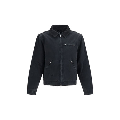 Represent Black Cotton Full-Length Jacket