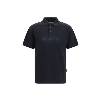 Palm Angels Black Cotton Polo Shirt