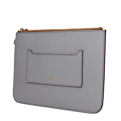 Burberry Gray Leather Clutch Bag