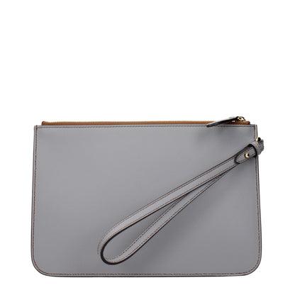 Burberry Gray Leather Clutch Bag