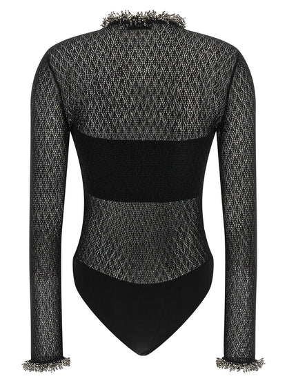 Self-Portrait Black Viscose Tank Tops