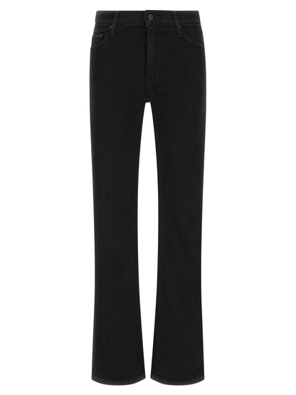 Mother Denim Black Cotton Flared Jeans