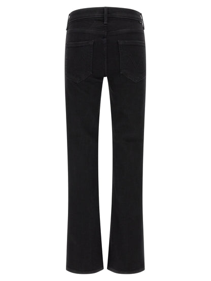 Mother Denim Black Cotton Flared Jeans