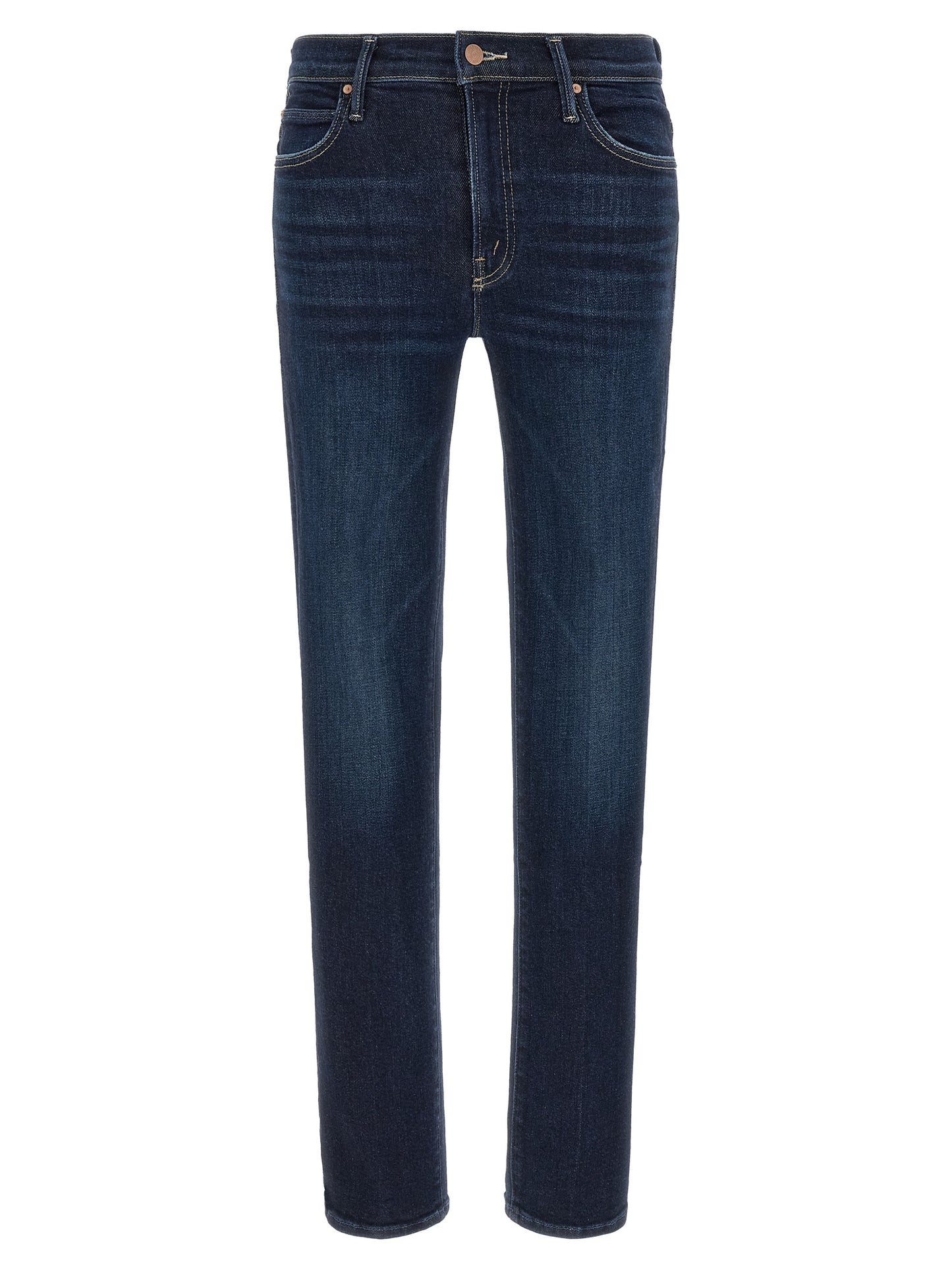 Mother Denim Blue Cotton Straight-Leg Jeans