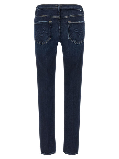 Mother Denim Blue Cotton Straight-Leg Jeans