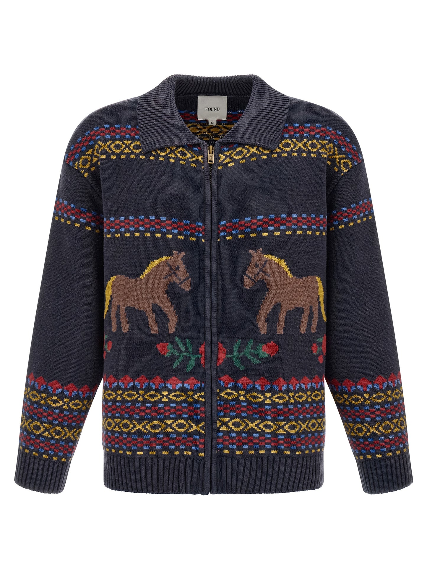 FOUND Blue Cotton Cardigan