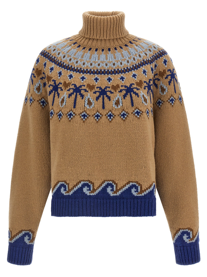 Alanui Beige Virgin Wool Cardigan