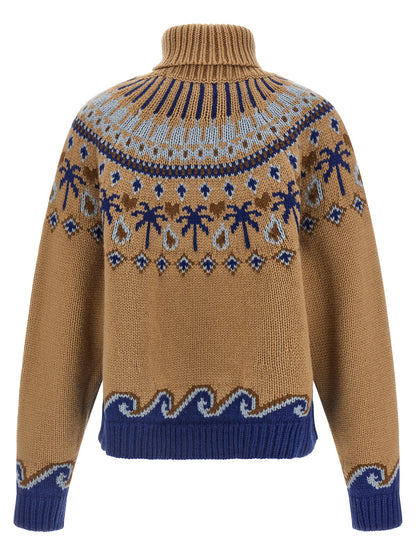 Alanui Beige Virgin Wool Cardigan