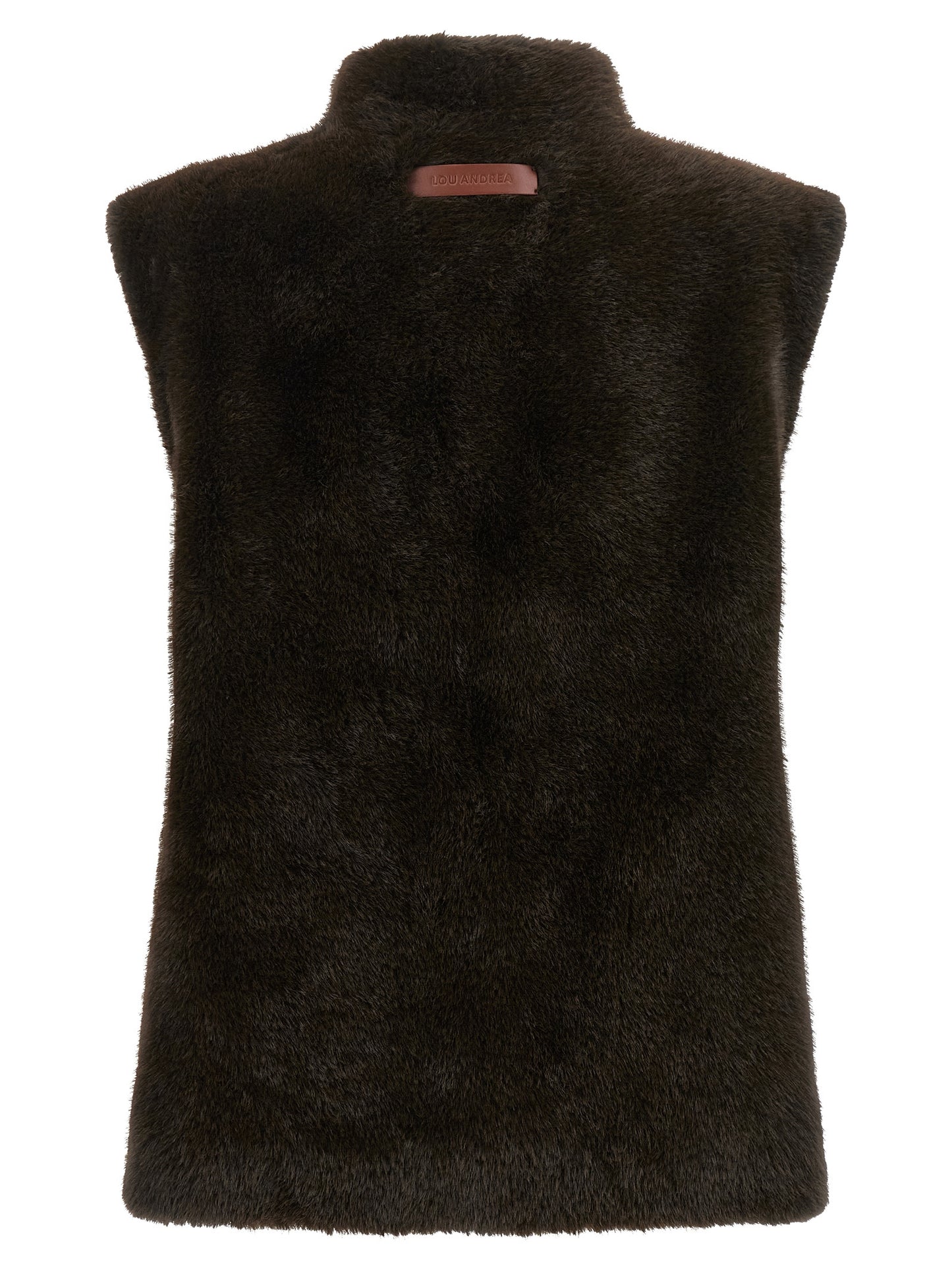 LOU ANDREA Brown Polyamide Sleeveless Jacket
