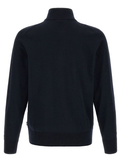 Hugo Boss Blue Virgin Wool Cardigan