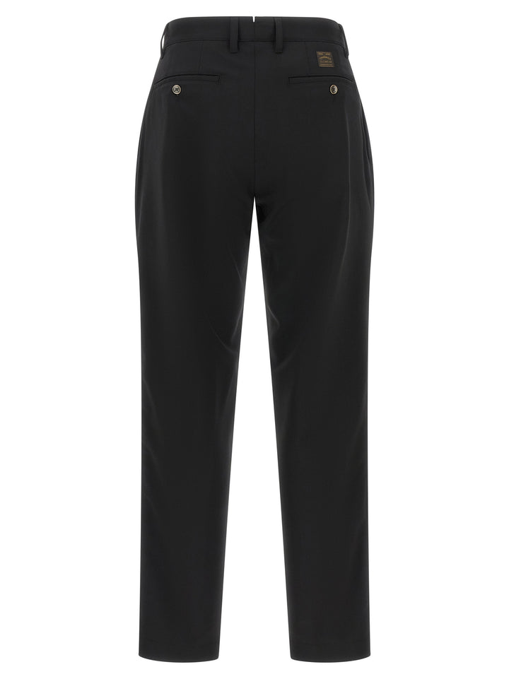 Incotex Black Polyester Dress Pants