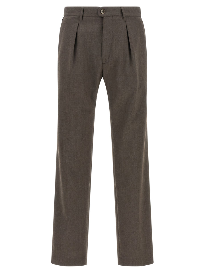 Incotex Brown Polyester Dress Pants