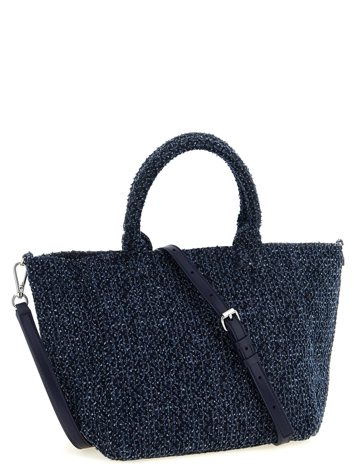 Ganni Blue Organic Cotton Tote Bag