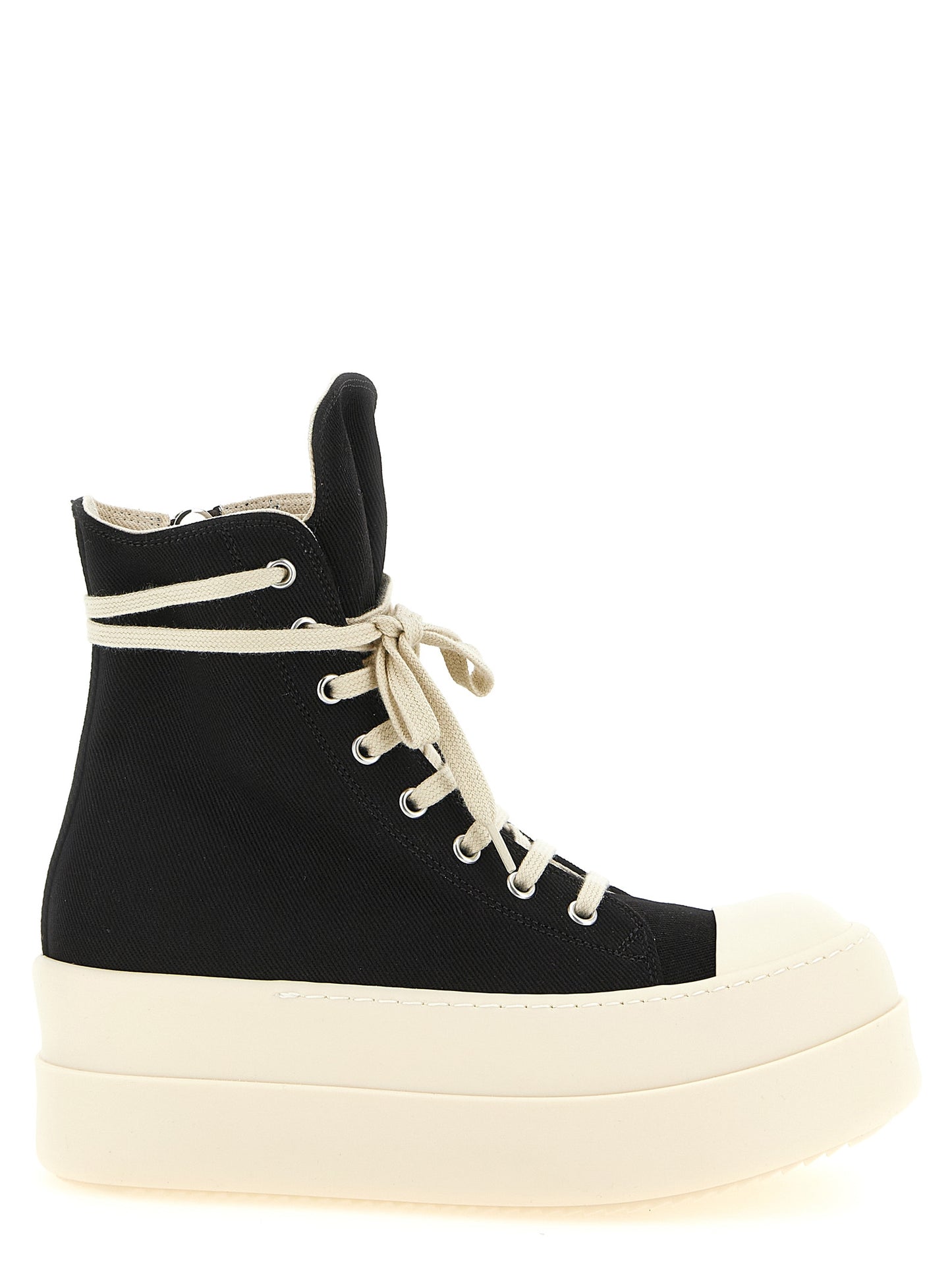 DRKSHDW Black Cotton Platform Sneakers