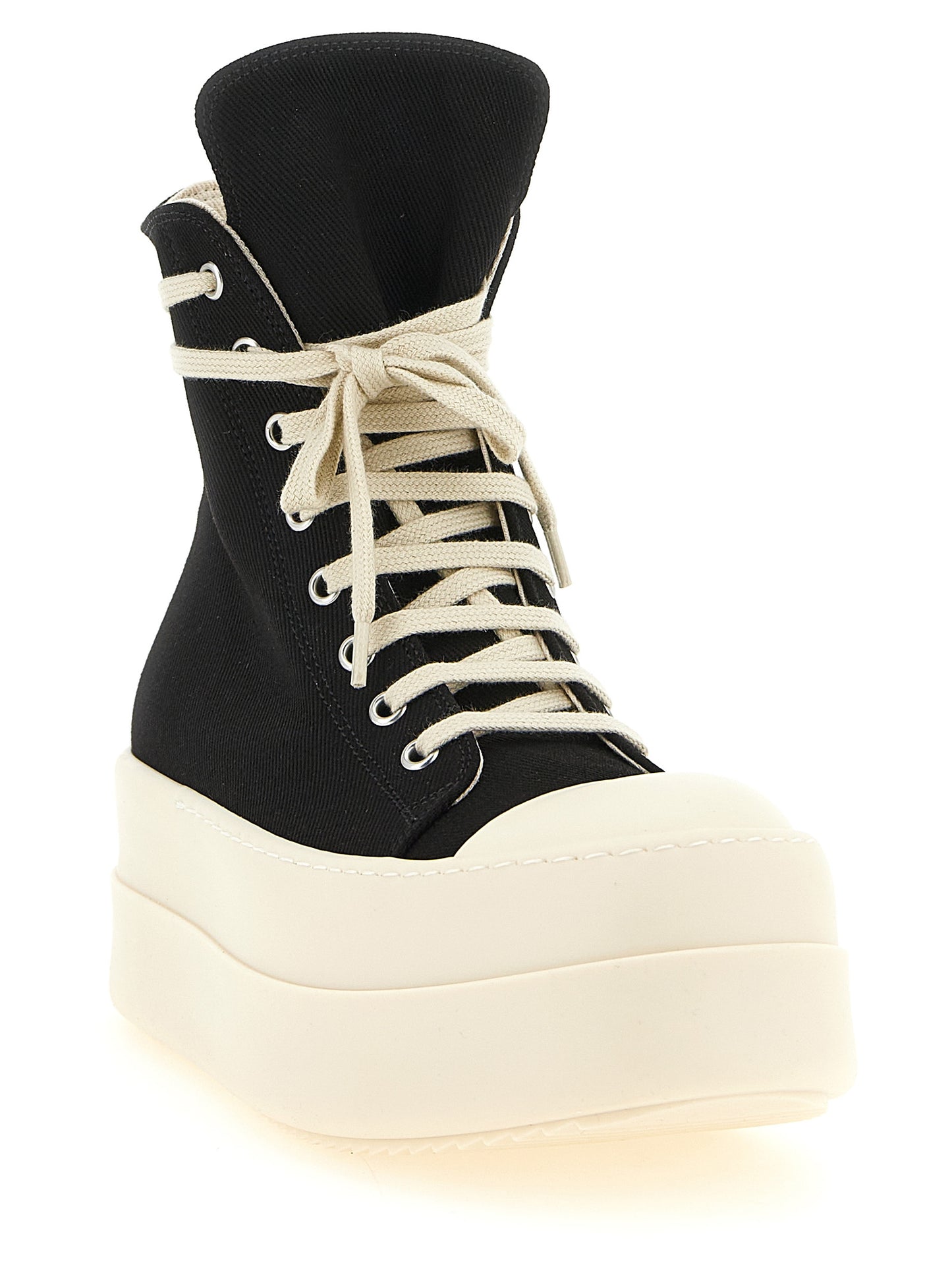 DRKSHDW Black Cotton Platform Sneakers