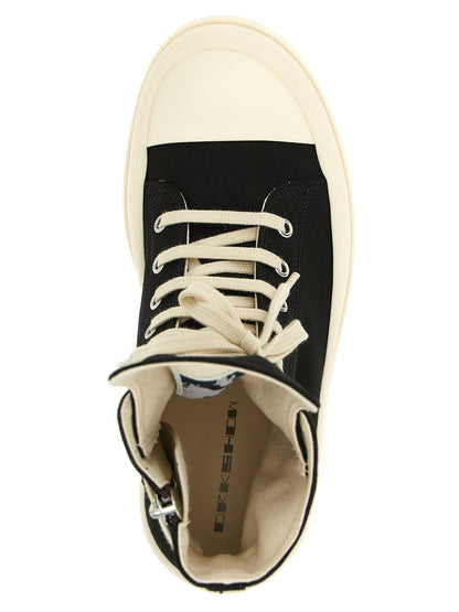 DRKSHDW Black Cotton Platform Sneakers