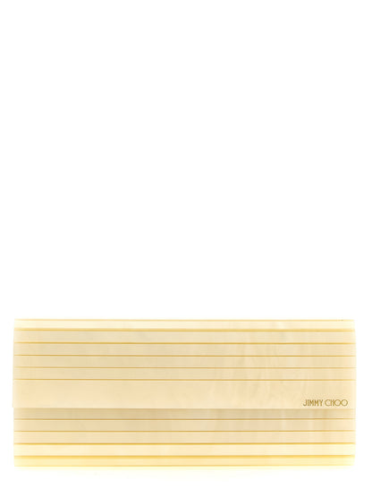 Jimmy Choo Gold Viscose Clutch Bag