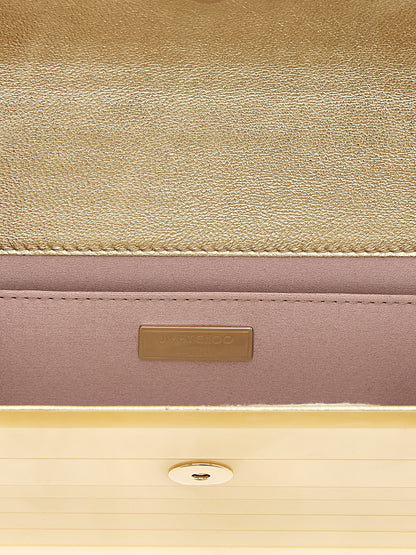 Jimmy Choo Gold Viscose Clutch Bag