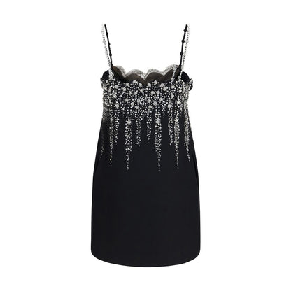 Valentino Garavani Black Wool Oves Aries Cocktail Dress