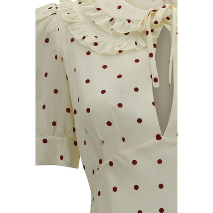 Alessandra Rich Beige Silk Casual Dress