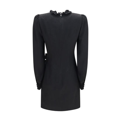 Alessandra Rich Black Silk Cocktail Dress