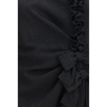 Alessandra Rich Black Silk Cocktail Dress