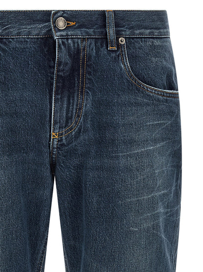 Dolce & Gabbana Blue Cotton Straight-Leg Jeans