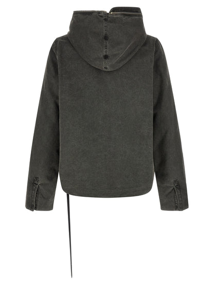 DRKSHDW Gray Cotton Full-Length Jacket