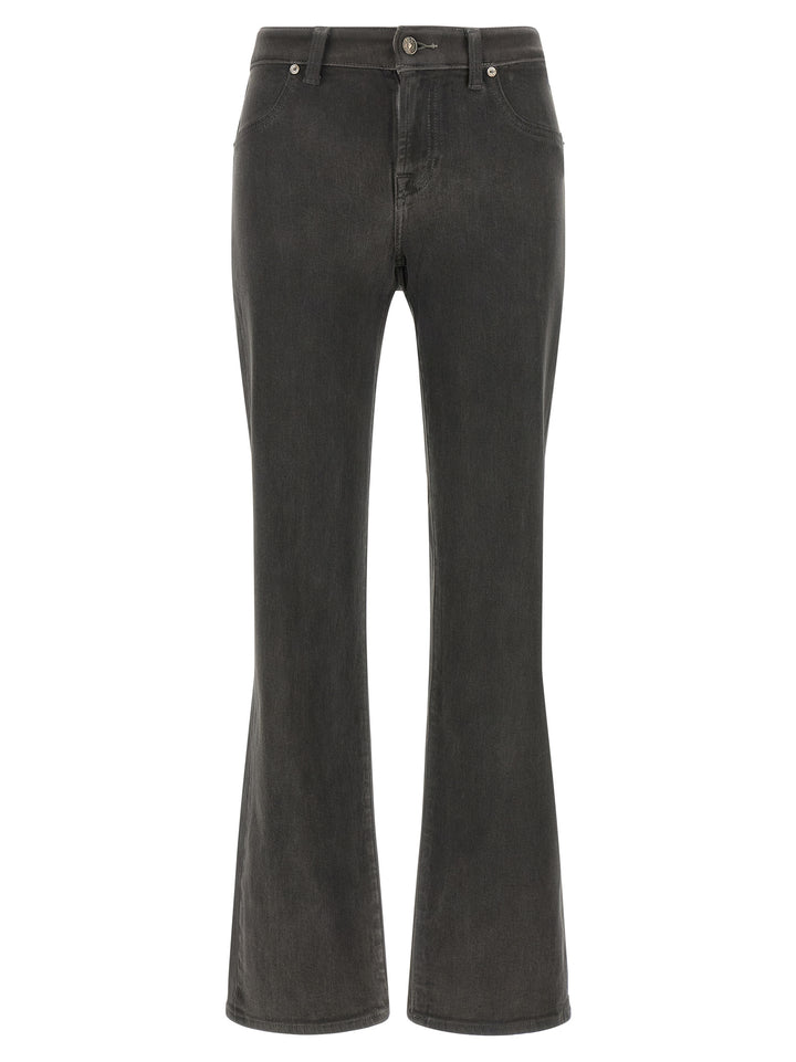 7 For All Mankind Gray Cotton Straight-Leg Jeans