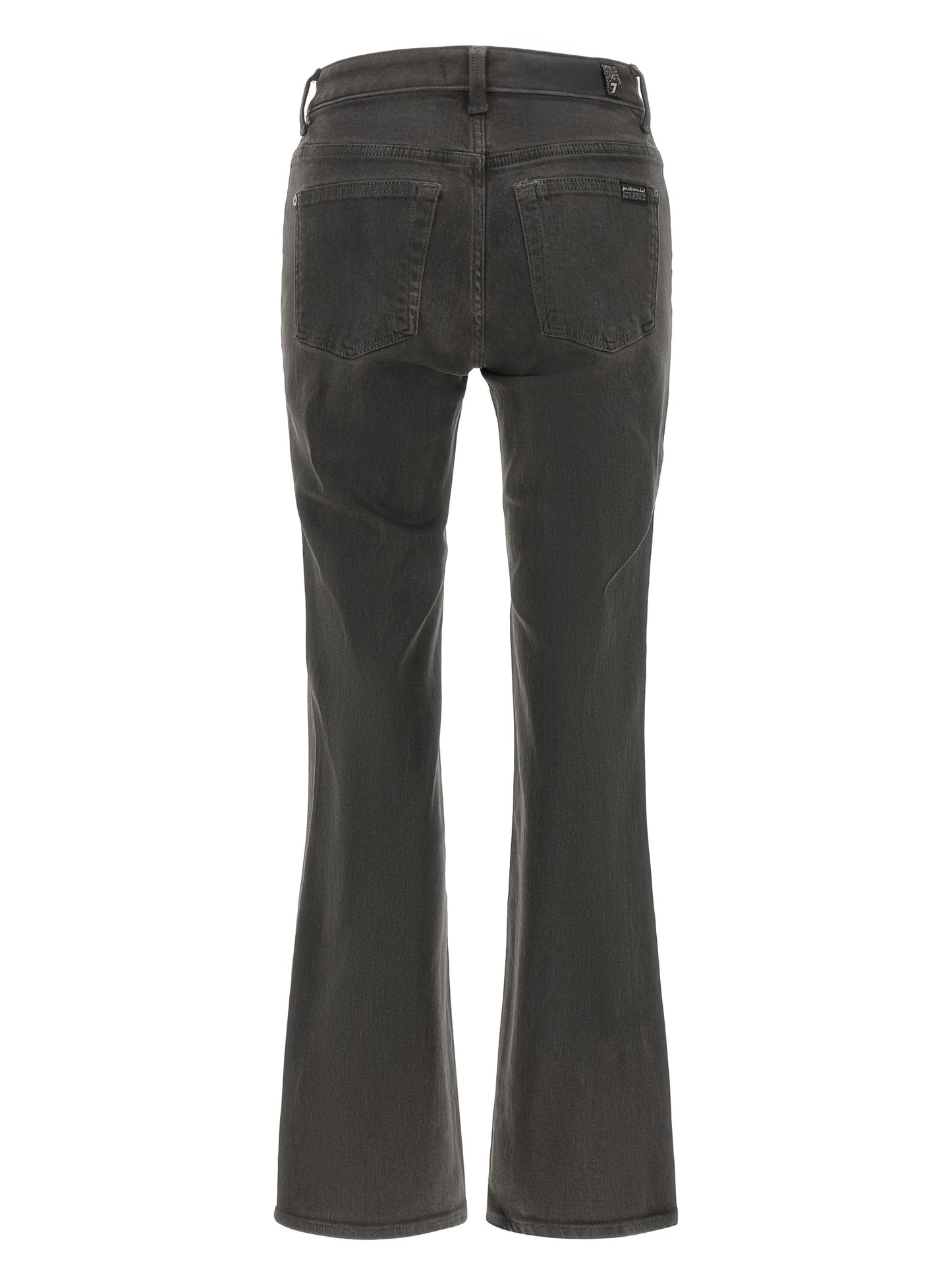 7 For All Mankind Gray Cotton Straight-Leg Jeans
