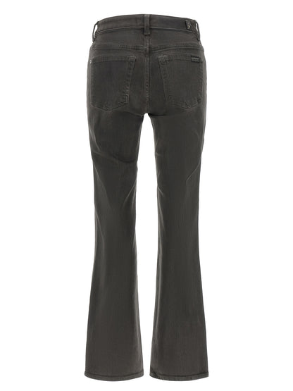 7 For All Mankind Gray Cotton Straight-Leg Jeans