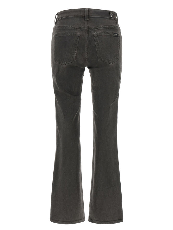 7 For All Mankind Gray Cotton Straight-Leg Jeans