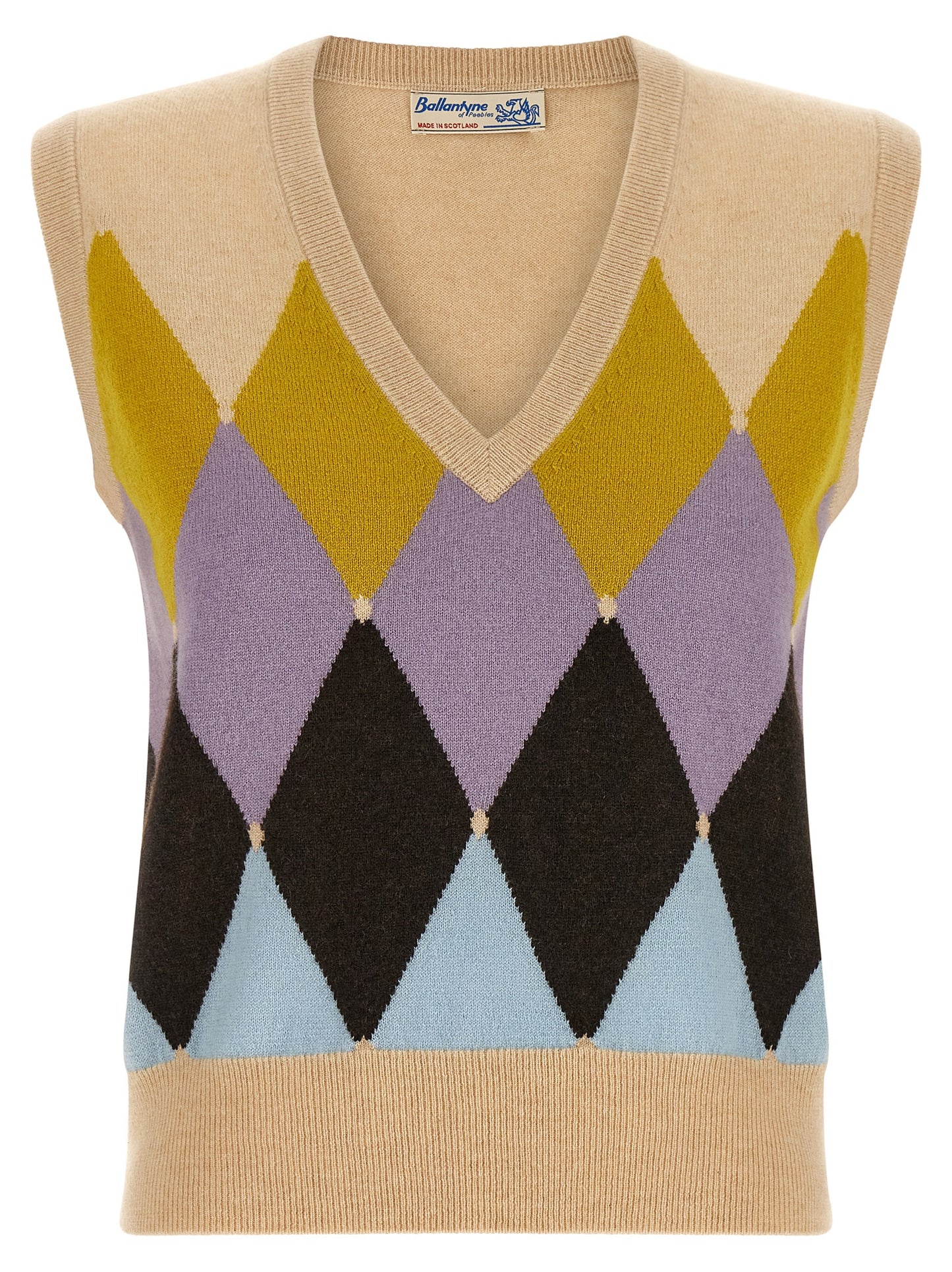 Ballantyne Beige Cashmere Sleeveless Jacket
