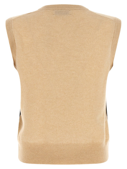 Ballantyne Beige Cashmere Sleeveless Jacket