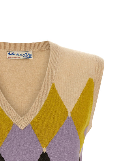 Ballantyne Beige Cashmere Sleeveless Jacket