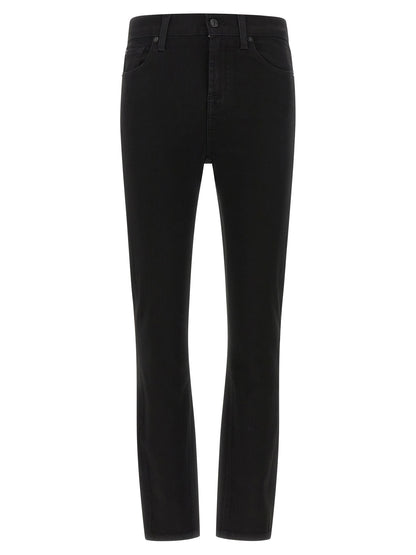 7 For All Mankind Black Cotton Skinny Jeans