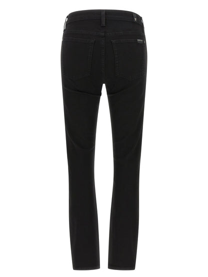 7 For All Mankind Black Cotton Skinny Jeans