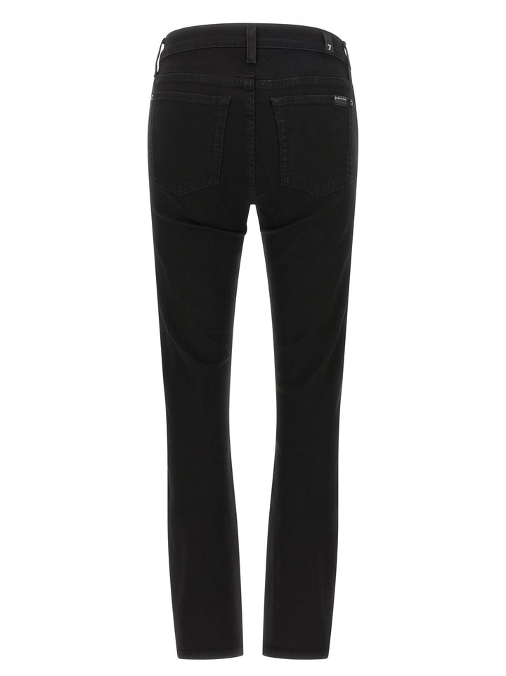 7 For All Mankind Black Cotton Skinny Jeans