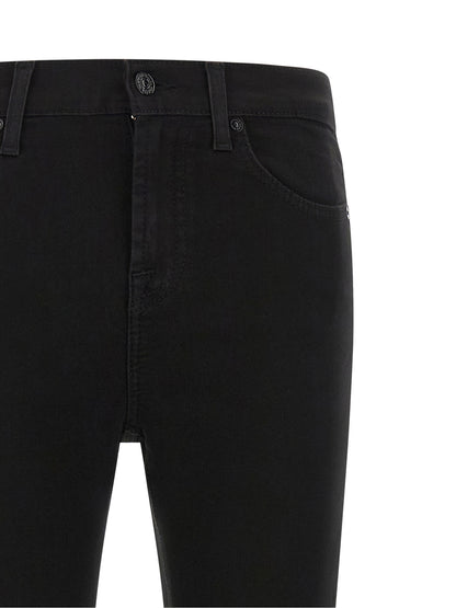 7 For All Mankind Black Cotton Skinny Jeans