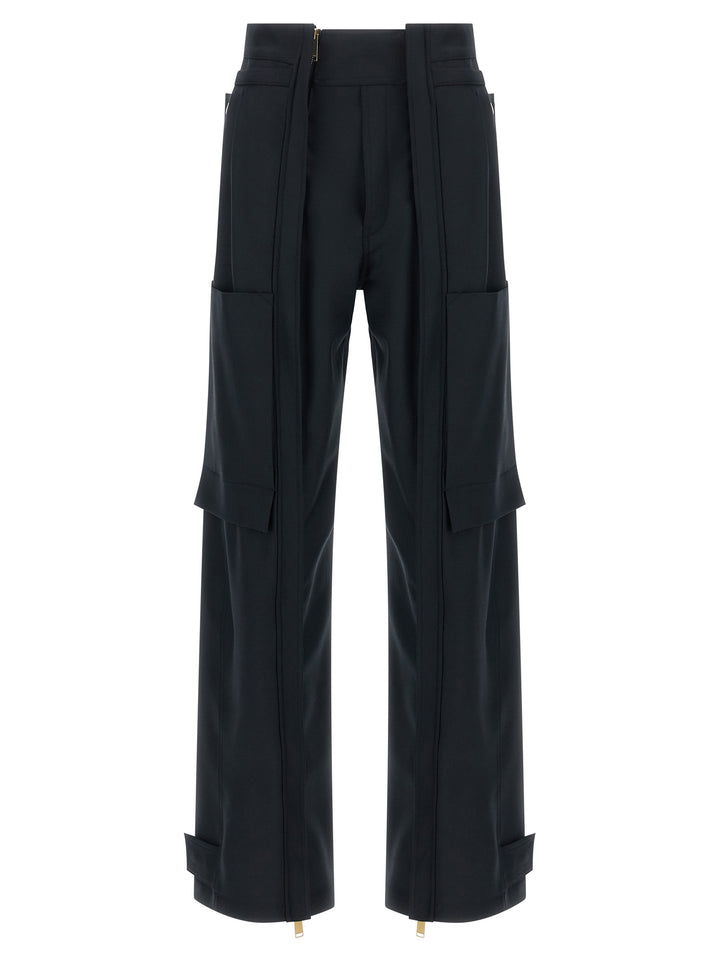 Darkpark Blue Polyester Cargo Pants