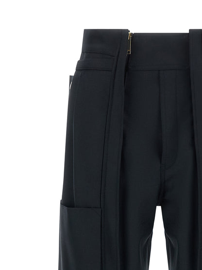 Darkpark Blue Polyester Cargo Pants