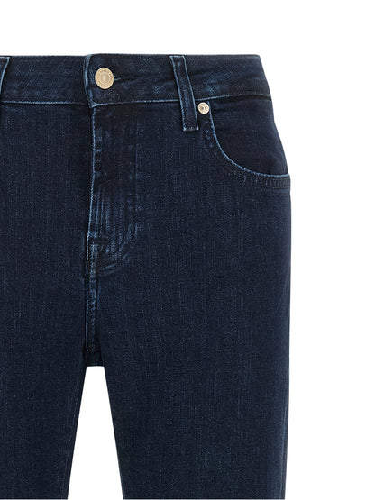 7 For All Mankind Blue Cotton Bootcut Jeans