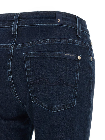 7 For All Mankind Blue Cotton Bootcut Jeans