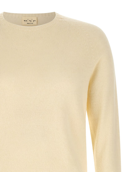 MA'RY'YA White Cashmere Cardigan