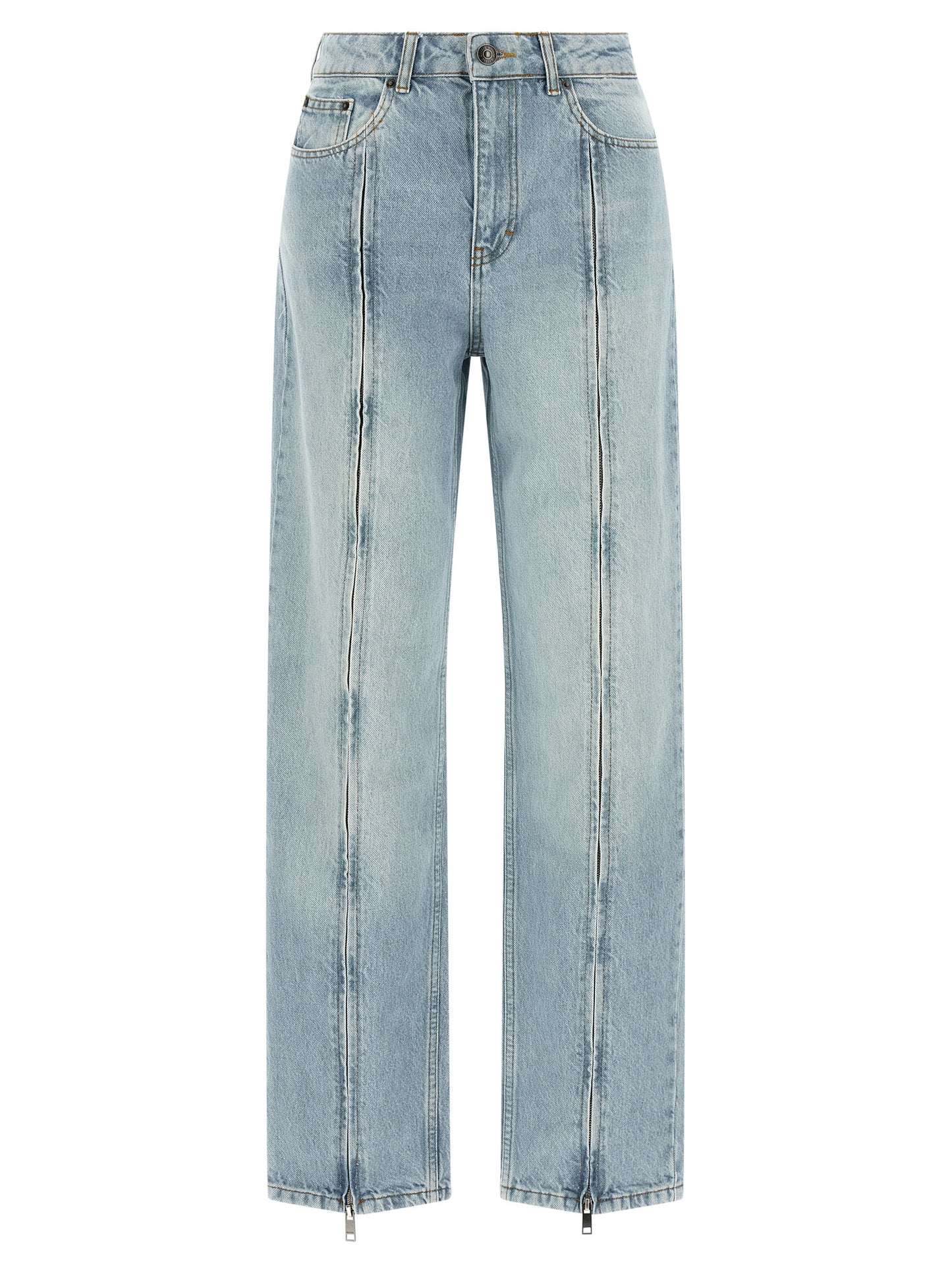 ROTATE BIRGER CHRISTENSEN Blue Organic Cotton Straight-Leg Jeans