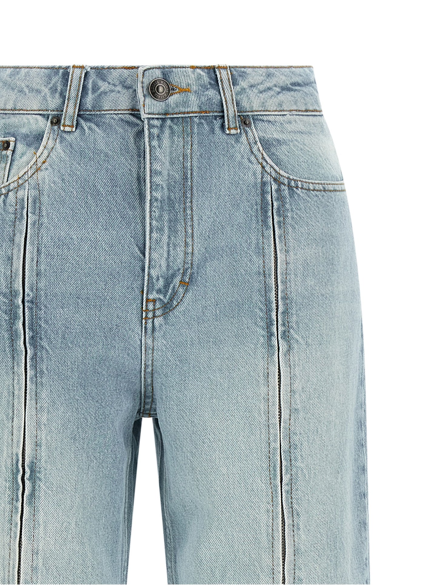 ROTATE BIRGER CHRISTENSEN Blue Organic Cotton Straight-Leg Jeans