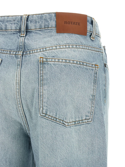 ROTATE BIRGER CHRISTENSEN Blue Organic Cotton Straight-Leg Jeans