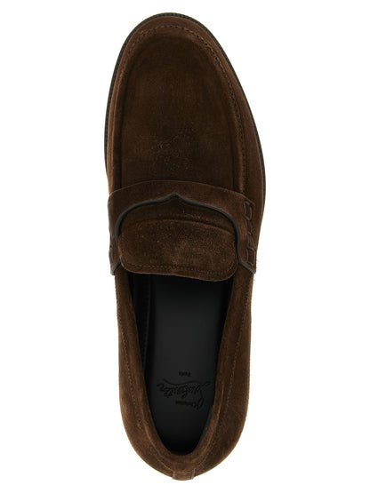 Christian Louboutin Brown Calfskin Slip-On Loafers