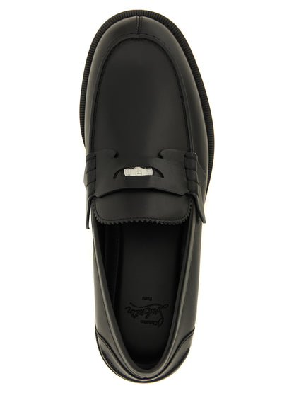 Christian Louboutin Black Calfskin Slip-On Loafers