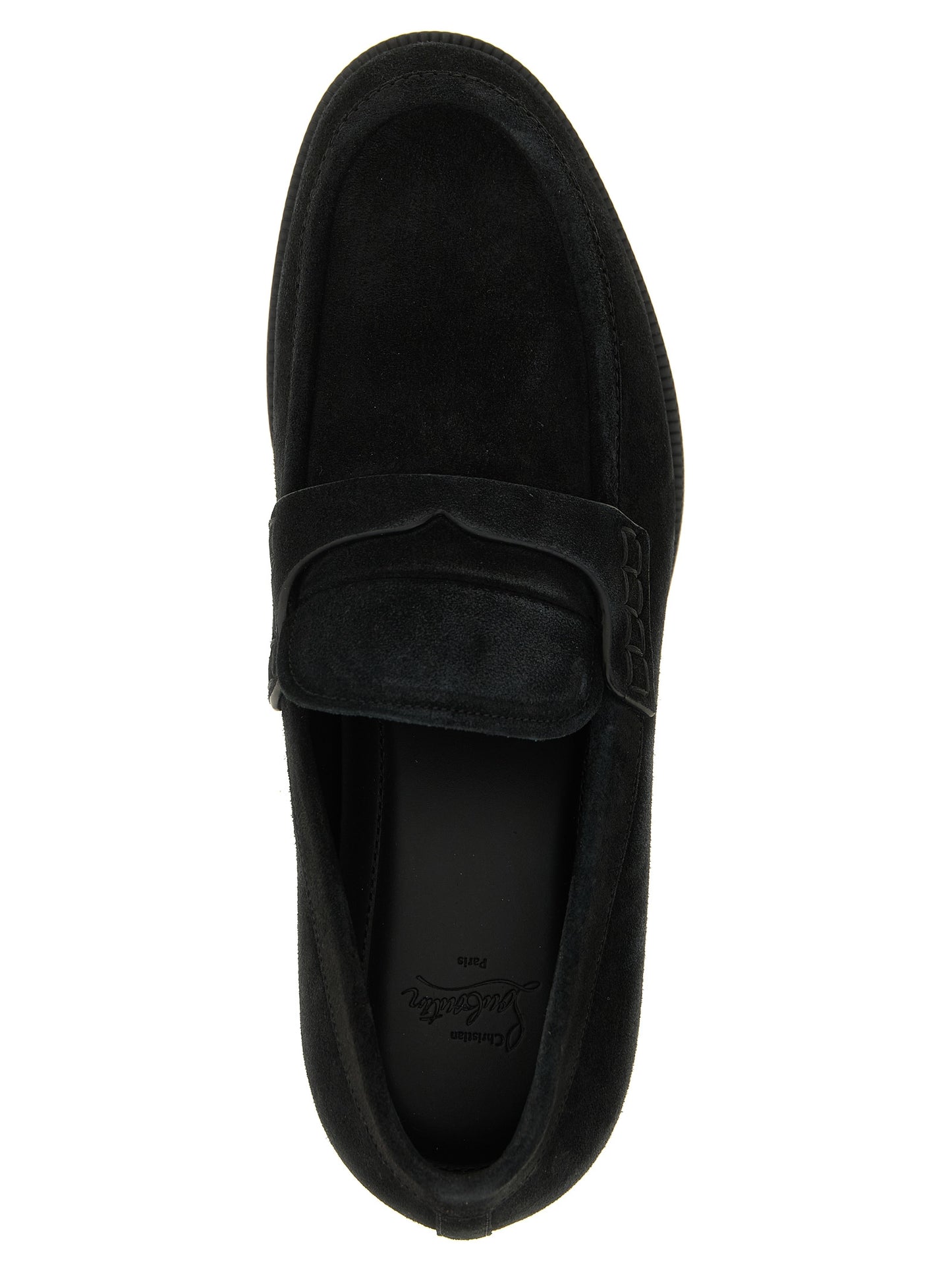 Christian Louboutin Black Calfskin Slip-On Loafers